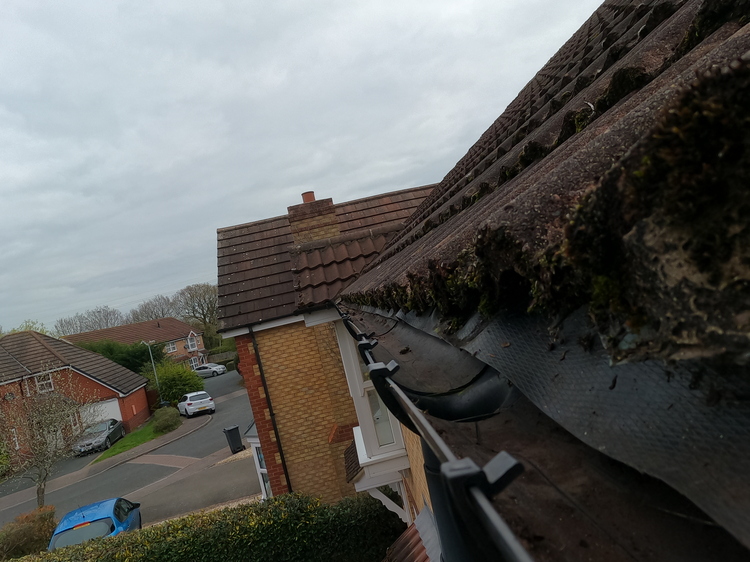 Cleared gutter after professional no-ladder cleaning in Sutton Coldfield